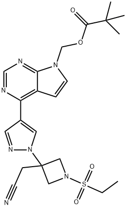 (4-(1-(3-(氰基甲基)-1-(乙基磺酰基)氮杂环丁烷-3-基)-1H-吡唑-4-基)-7H-吡咯并[2,3-D]嘧啶-7-基)新戊酸甲酯 